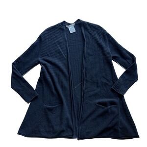 Paychi Guh Women XS/S Cashmere Knit Cardigan Sweater Blue Luxury Minimalist Soft